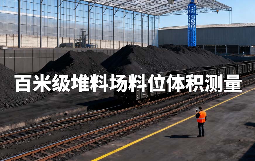 百米级堆料场料位体积测量