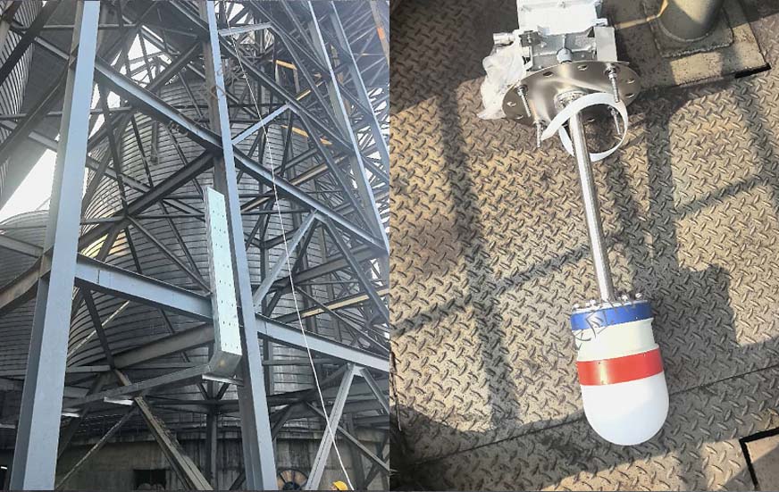 石油焦圆筒仓三维料位体积监测