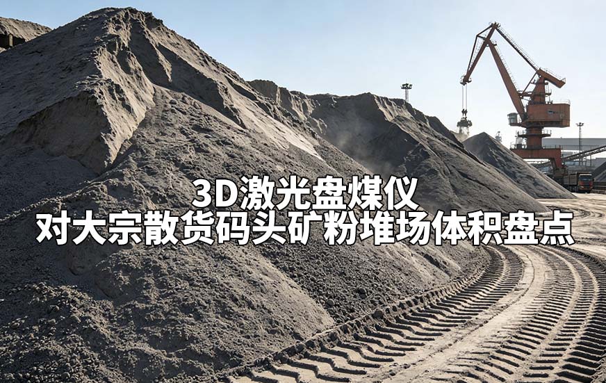 3D激光盘煤仪对大宗散货码头矿粉堆场体积盘点