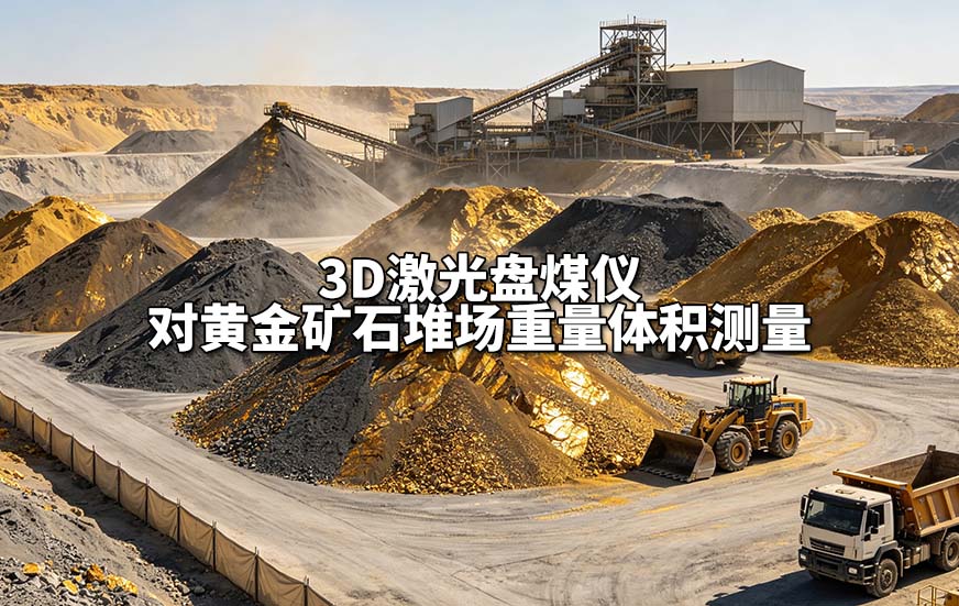 3D激光盘煤仪对黄金矿石堆场重量体积测量