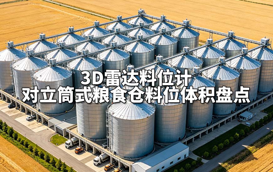 3D雷达料位计对立筒式粮食仓料位体积盘点