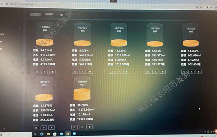 电厂多煤仓料位体积实时盘点案例3